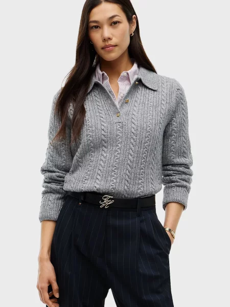 Вовняне поло Tommy Hilfiger сіре