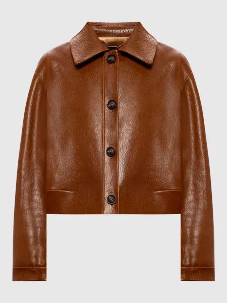Шкіряна куртка Babe Pay Pls коричнева