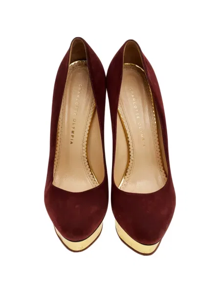 Pantofi cu toc Charlotte Olympia cu platformă roșu