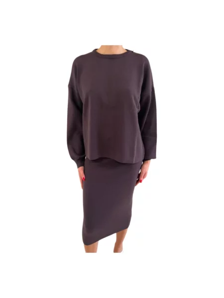 Dzianinowy sweter Marsem brązowy