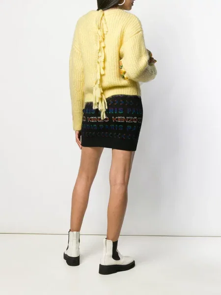 Pulover Kenzo tricotate cu decolteu în U galben