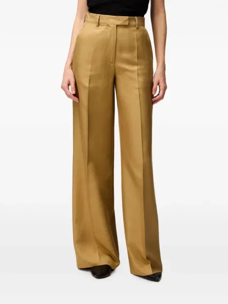Pantaloni Retori de mătase maro