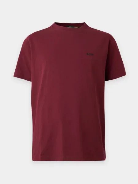 BOSS Tričko burgundská červeň