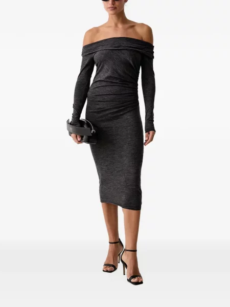 Rochie midi Pinko cu volane gri