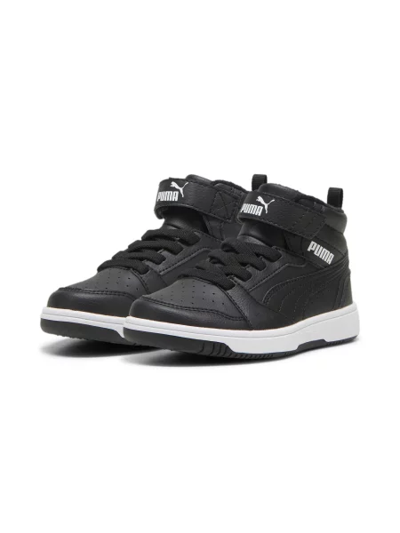 Дитячі Кеди високі PUMA Rebound V6 Mid Wtr Ac+ps комбінований верх чорний