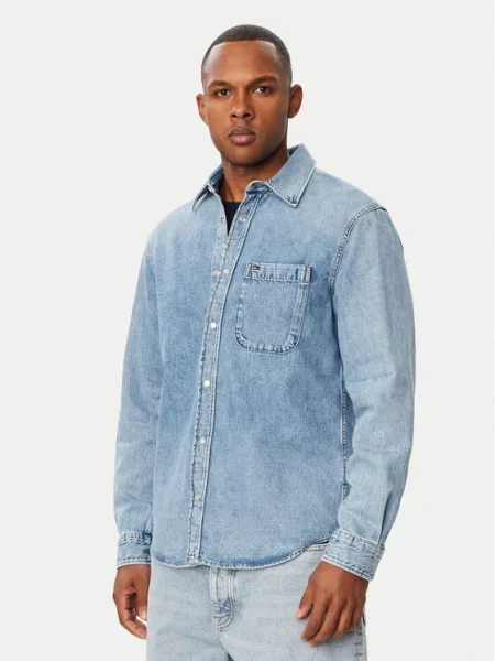Tommy Jeans cămașă de blugi albastru