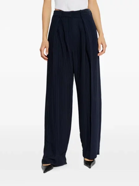 Pantaloni Victoria Beckham plisate albastru