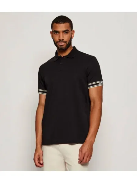BOSS GREEN Polo Zone negru