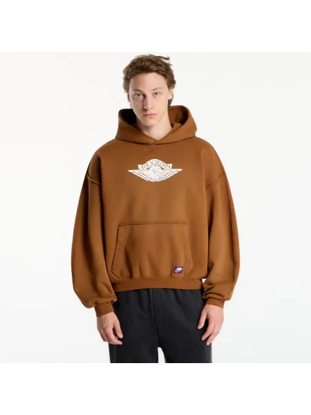 Hanorac cu glugă Jordan din fleece maro