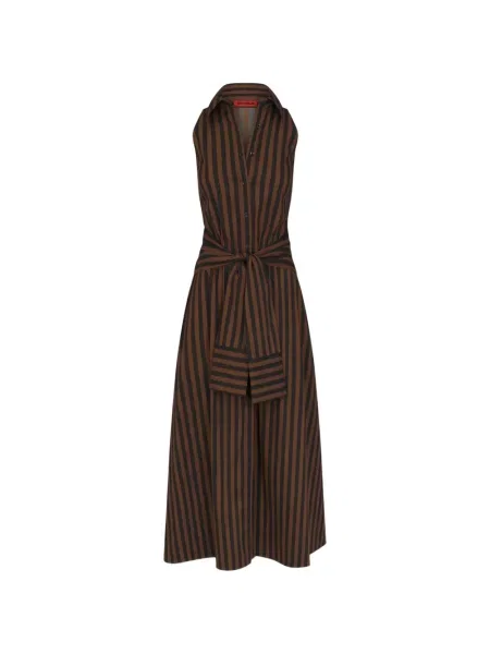 Rochie maxi Simon Miller din poplin maro