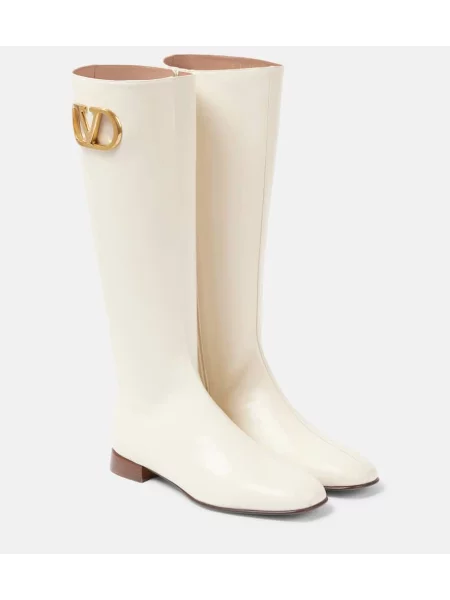 Usnjene gležnjarji Valentino Garavani bela