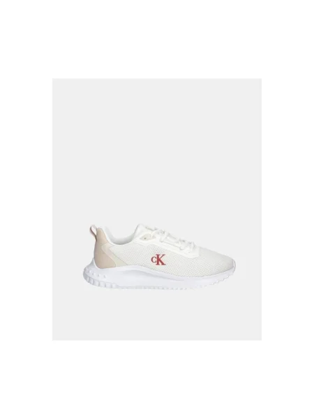 Dámske topánky Calvin Klein Eva Runner L-Up Mix Mesh Logo Ck bright white/black biela