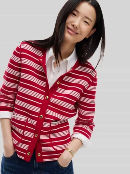 Kardigan rozpinany o kroju regular fit z mieszanka bawełny Tommy Hilfiger czerwony