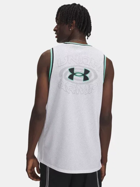 Grafika majica Under Armour z mrežo siva