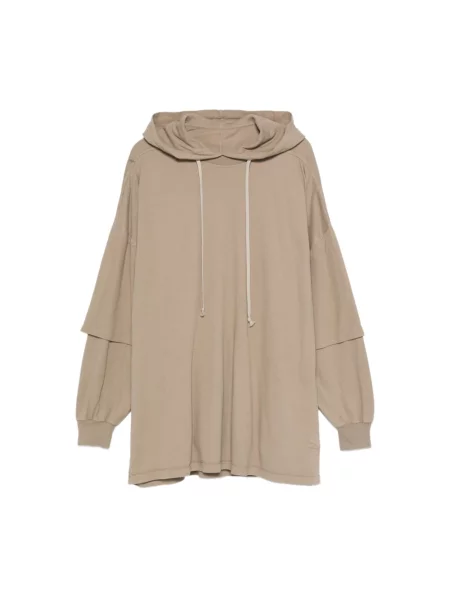 Bluza z kapturem Rick Owens z kapturem beżowa