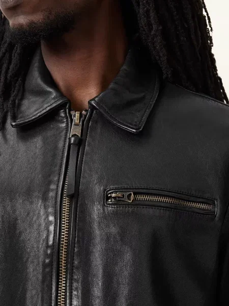 Allsaints Kurtka Skórzana Miller schwarz czarna