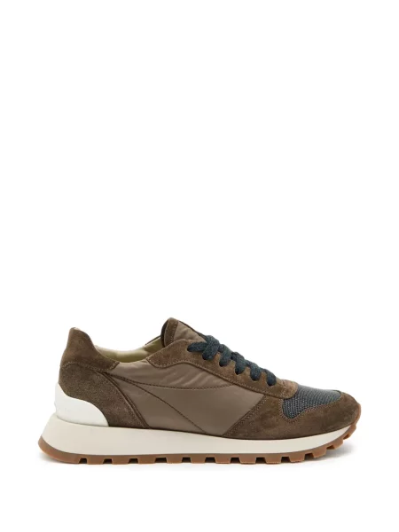 Sneakerși Brunello Cucinelli din piele de căprioară maro