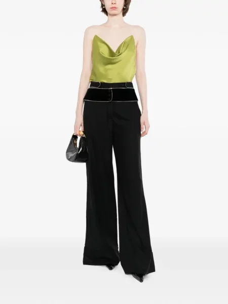 Pantaloni Roberto Cavalli de catifea negru