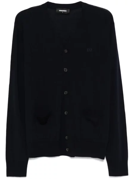 Cardigan Dsquared2 cu broderie albastru