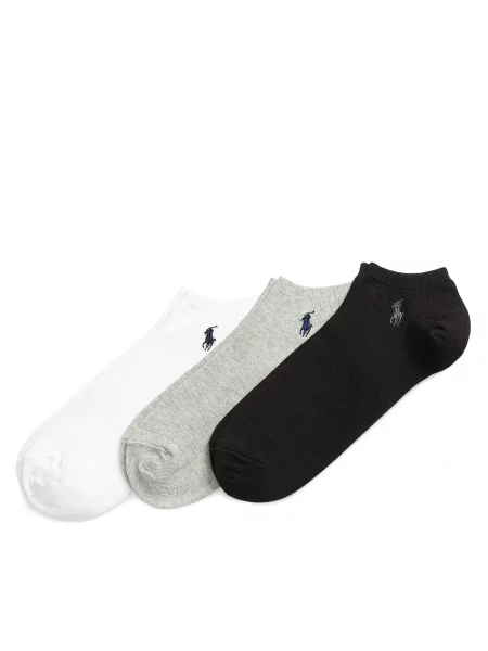 Polo Ralph Lauren Nogavice GHOST PED pegasto siva / črna bela