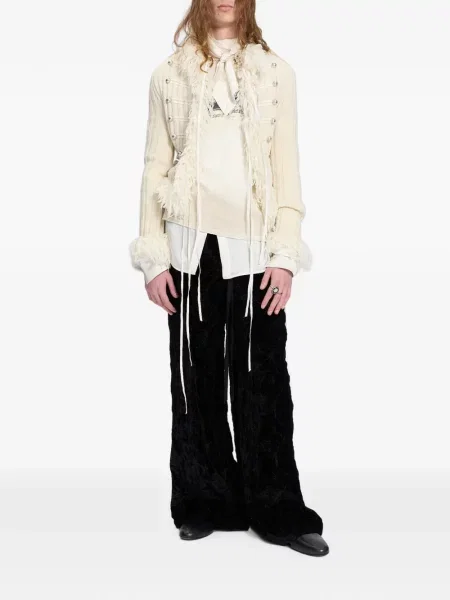 Πλεκτή μακρύς μπλούζα Ann Demeulemeester με φθαρμένο εφέ