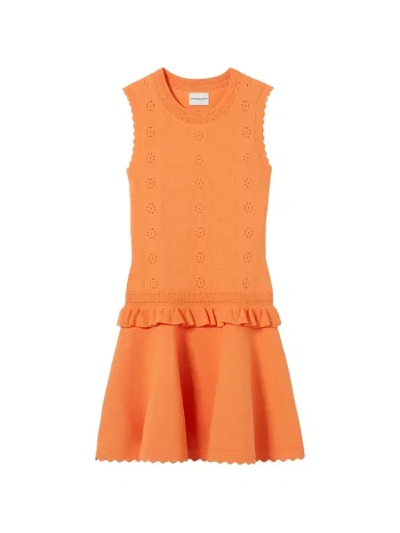 Rochie mini Claudie Pierlot cu volane de costum portocaliu