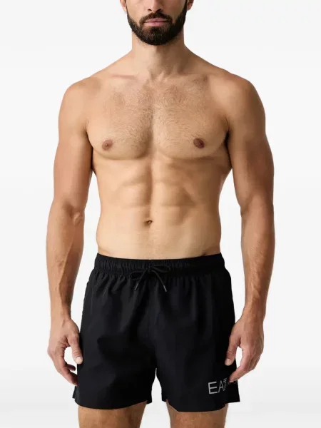Slip de baie Ea7 Emporio Armani cu imagine negru