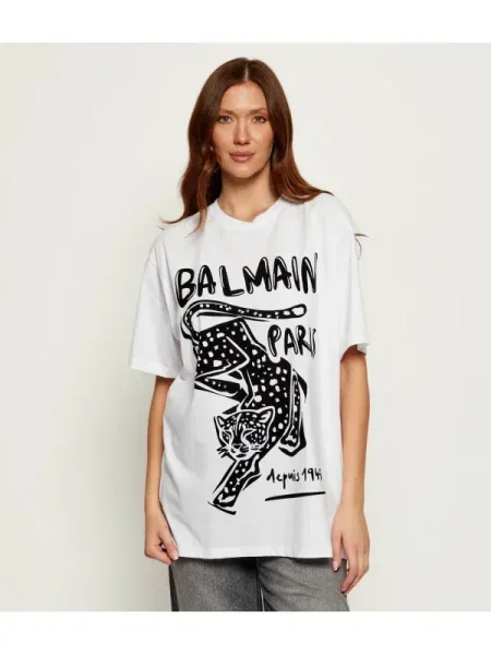 Balmain Tricou | Oversize fit alb