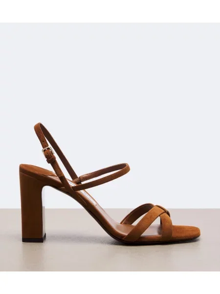 Sandali Jimmy Choo iz semiša z odprtimi petami rjava