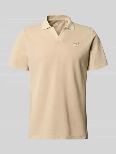Koszulka polo o kroju regular fit z czystej bawełny S.oliver Red Label beżowa