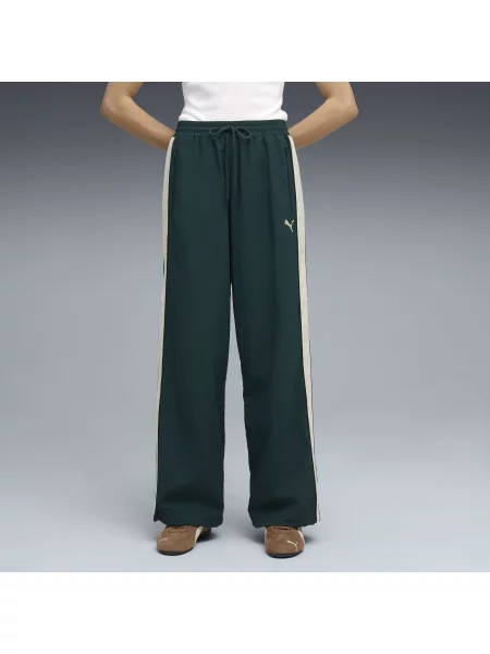 Spodnie dresowe unisex T7 o kroju oversize zielone