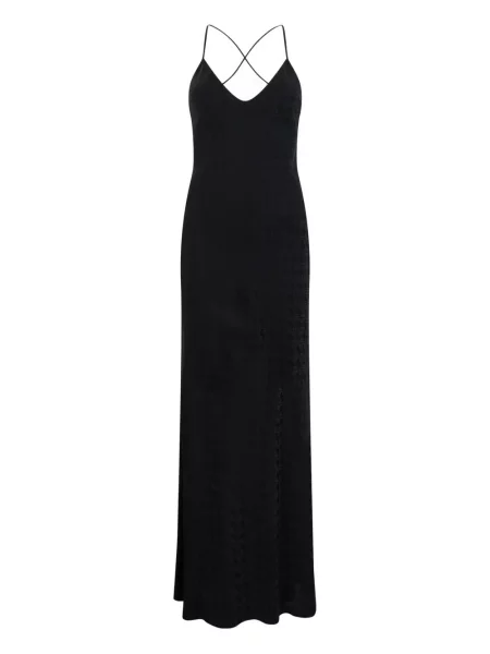 Rochie maxi Roberto Cavalli cu decolteu în V de costum negru