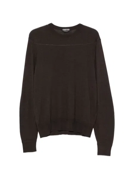 Pulover Tom Ford cu decolteu rotund maro