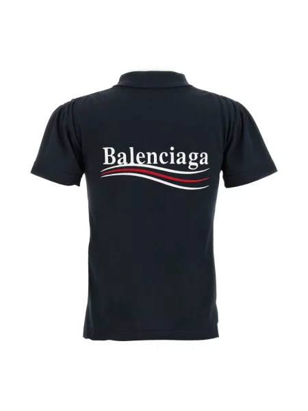 Koszulka polo Balenciaga z logo niebieska