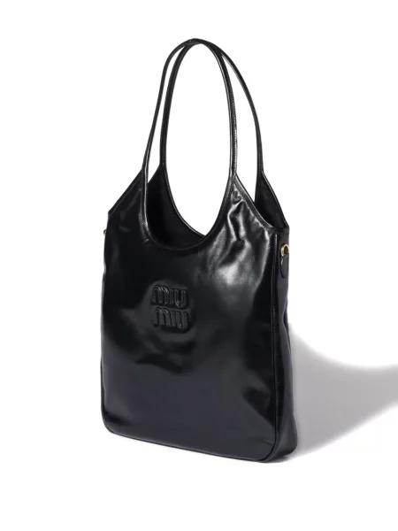 Geanta de piele Miu Miu din piele negru