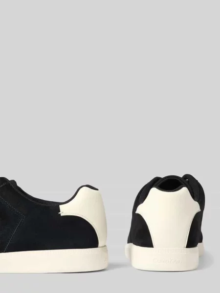 Sneakersy skórzane z napisem z logo Ck Calvin Klein czarne