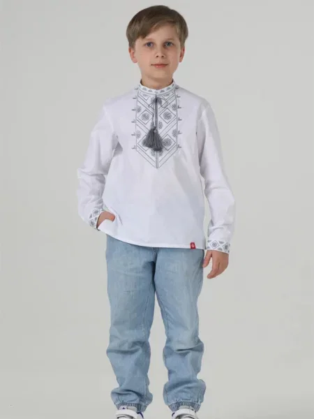 Детская рубашка Folk Moda белая