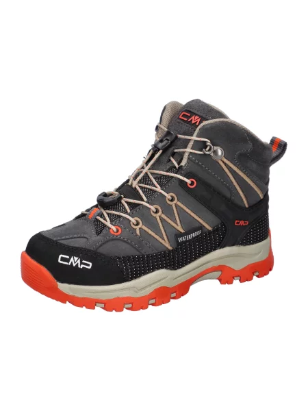 Buty trekkingowe dla dzieci RIGEL MID skóra wodoodporne szare