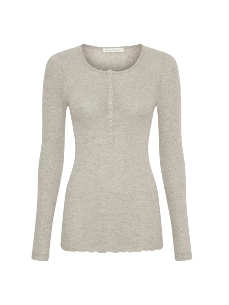 Seamless Basic Tričko Granddad melír béžový