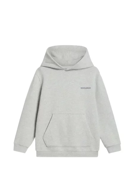 Dětska mikina s kapucí Woolrich šedá