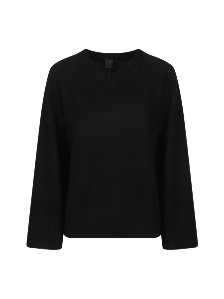 Lniany sweter Pinko czarny