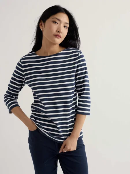 Seasalt Cornwall Póló Sailor tengerészkék fehér