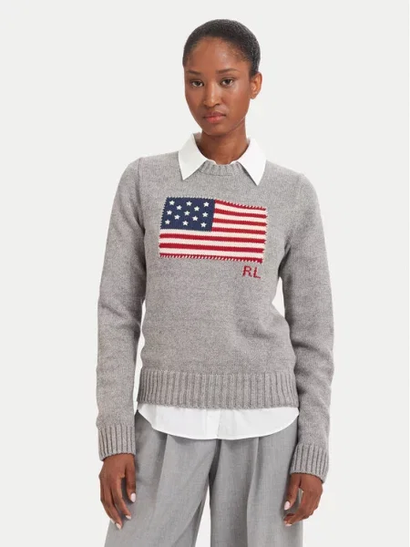 Polo Ralph Lauren pulover za žene od pamuka siva