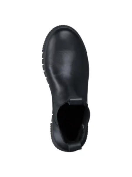 Buty chelsea z naturalnej skóry bydlęcej Tamaris czarne