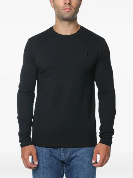 Lung tricou Trussardi cu autograf negru