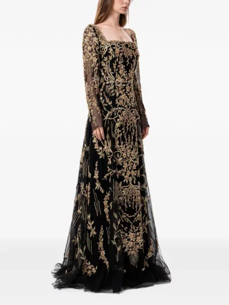 Rochie maxi Dina Melwani din tul negru