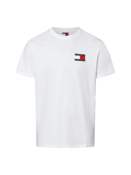 Koszulka Tommy Jeans z nadrukiem z krótkim rękawem biała