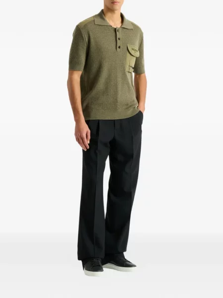 Pletena polo majica Balmain zelena