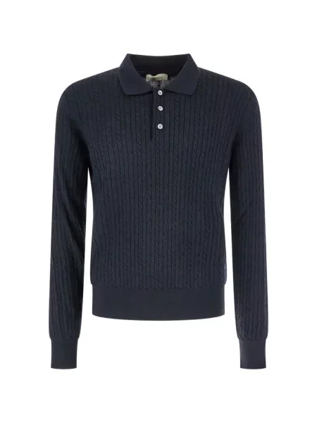 Tricou polo Piacenza Cashmere din cașmir albastru