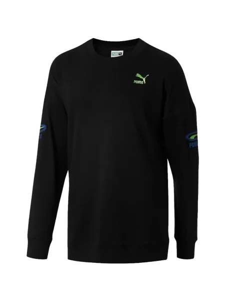Hanorac crewneck Puma cu decolteu rotund negru